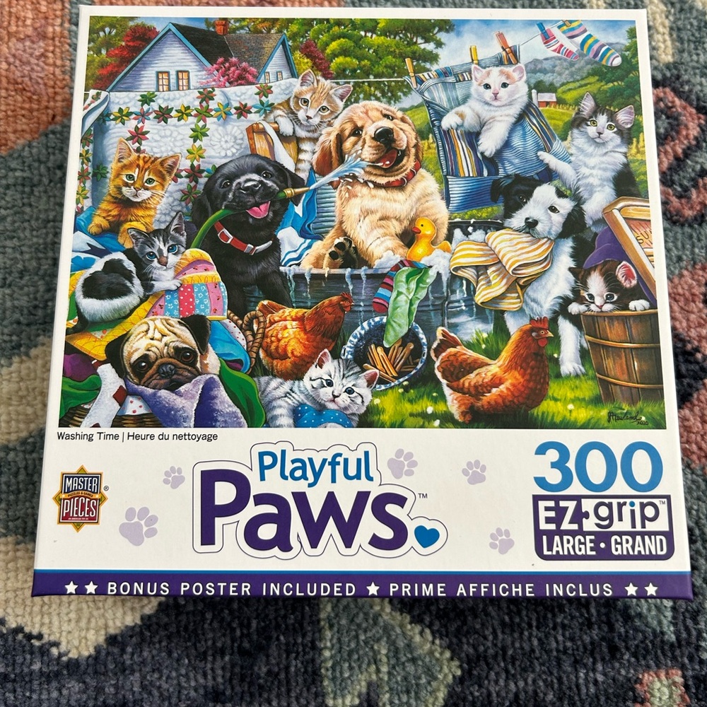Playful Paws 300-Piece Puzzle - Colorful Pet Design